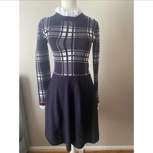 1901 Plaid bodice sweater dress
